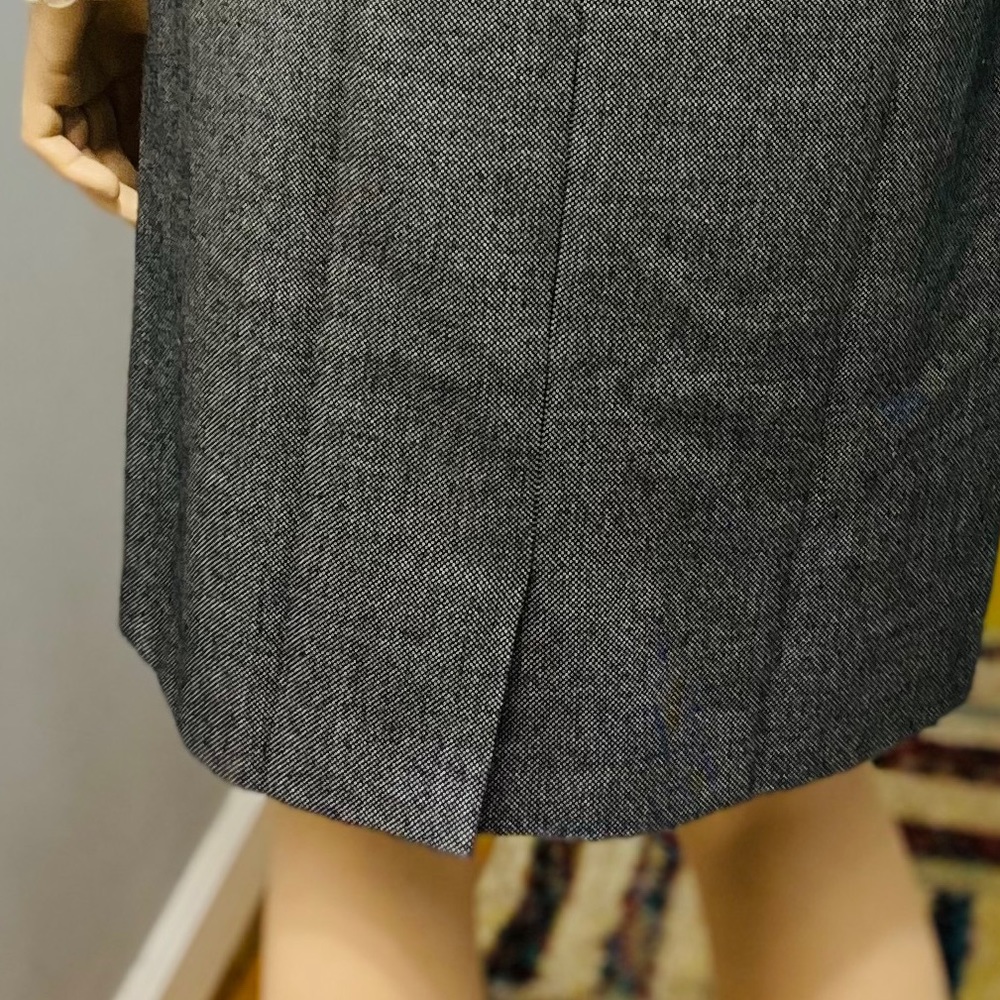 Tahari S Levine tweed Gray dress W Black belt - Picture 6 of 7
